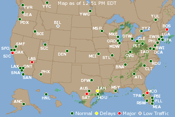 National Airport Delays Map