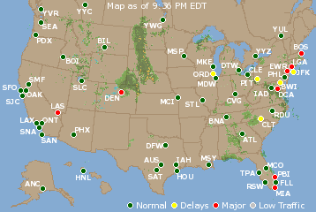 National Airport Delays Map