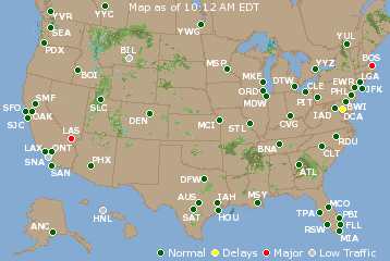 National Airport Delays Map