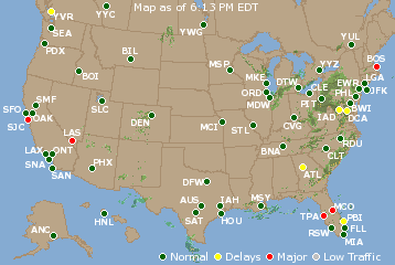 National Airport Delays Map