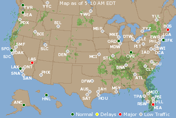 National Airport Delays Map
