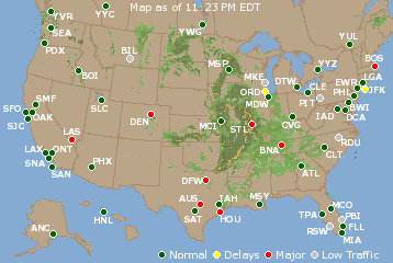 National Airport Delays Map