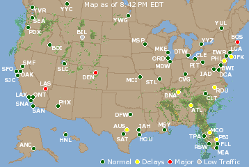 National Airport Delays Map