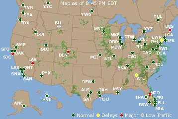 National Airport Delays Map