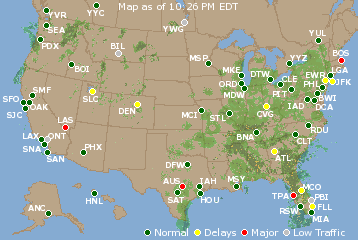 National Airport Delays Map