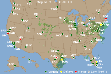 National Airport Delays Map
