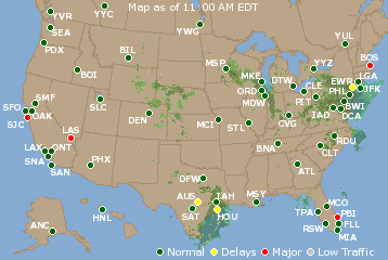 National Airport Delays Map