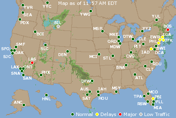 National Airport Delays Map