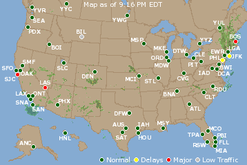 National Airport Delays Map