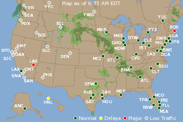 National Airport Delays Map