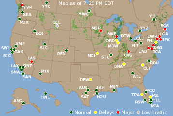 National Airport Delays Map