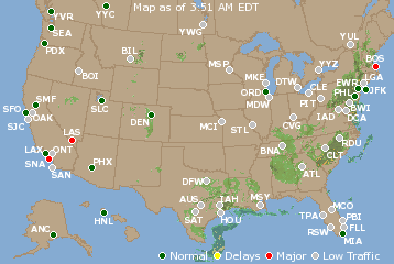 National Airport Delays Map