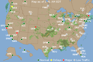 National Airport Delays Map