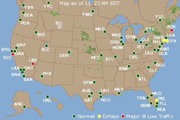National Airport Delays Map
