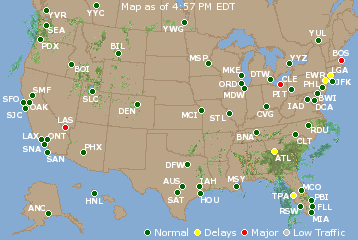 National Airport Delays Map