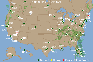 National Airport Delays Map