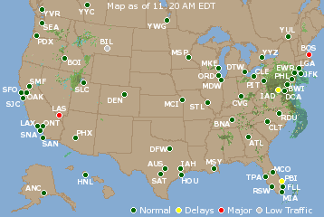 National Airport Delays Map