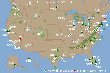 National Airport Delays Map
