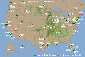 National Airport Delays Map