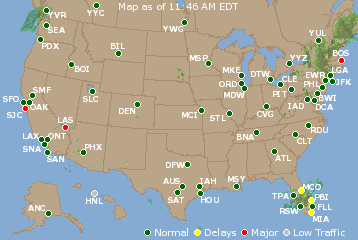 National Airport Delays Map