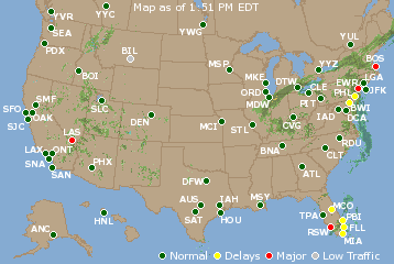 National Airport Delays Map