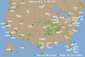 National Airport Delays Map