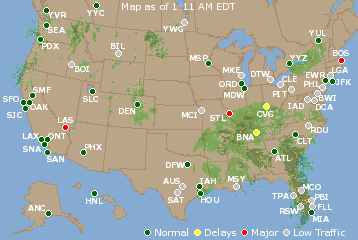 National Airport Delays Map