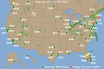 National Airport Delays Map
