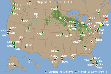 National Airport Delays Map