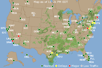 National Airport Delays Map