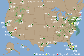 National Airport Delays Map