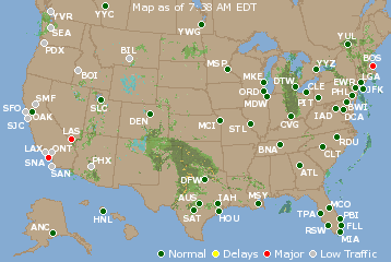 National Airport Delays Map