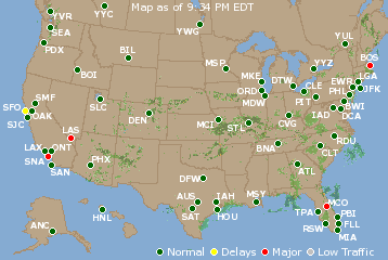National Airport Delays Map