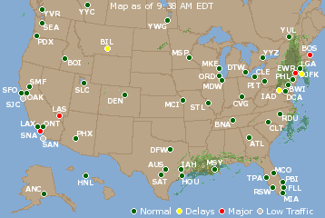 National Airport Delays Map