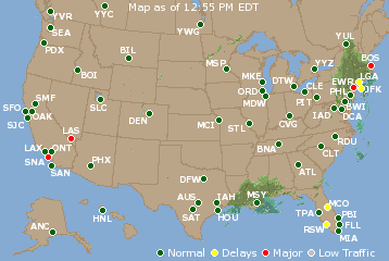 National Airport Delays Map
