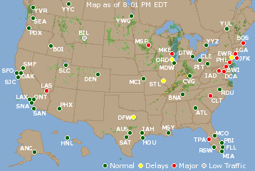 National Airport Delays Map