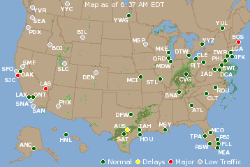 National Airport Delays Map