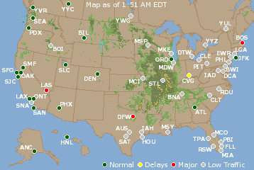 National Airport Delays Map