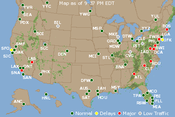National Airport Delays Map