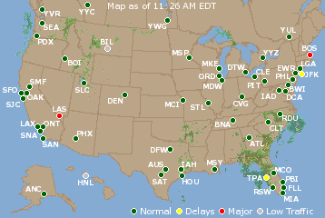 National Airport Delays Map