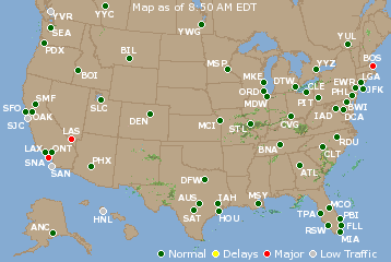 National Airport Delays Map