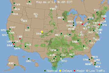 National Airport Delays Map