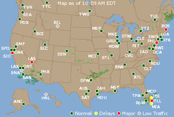 National Airport Delays Map