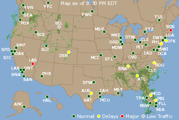 National Airport Delays Map