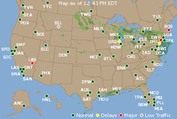 National Airport Delays Map
