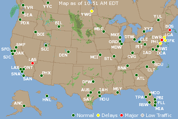 National Airport Delays Map