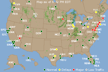 National Airport Delays Map