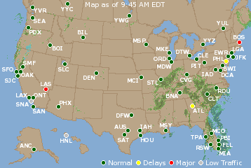 National Airport Delays Map