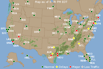 National Airport Delays Map
