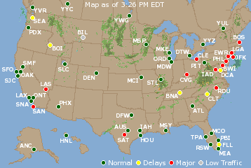 National Airport Delays Map
